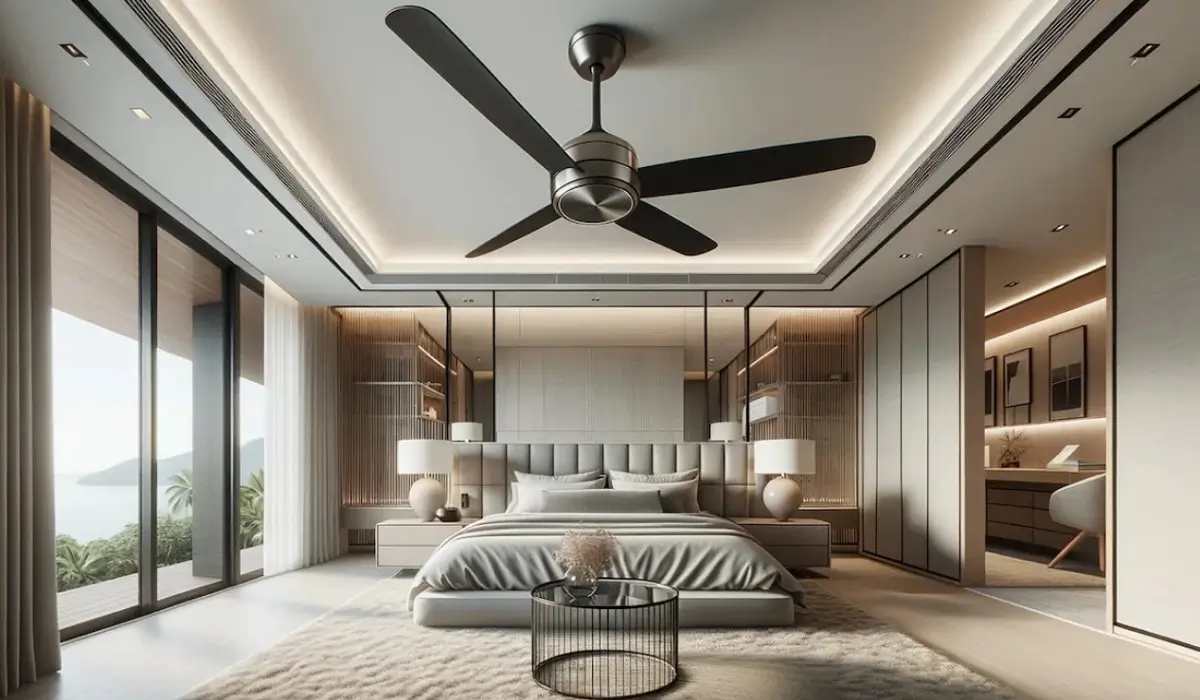 52-inch ceiling fan in a spaceous living room